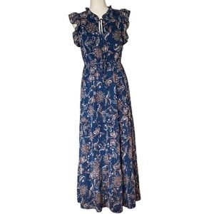 Lucky Brand Blue Maxi Sundress with Ruffled Design | Sz S